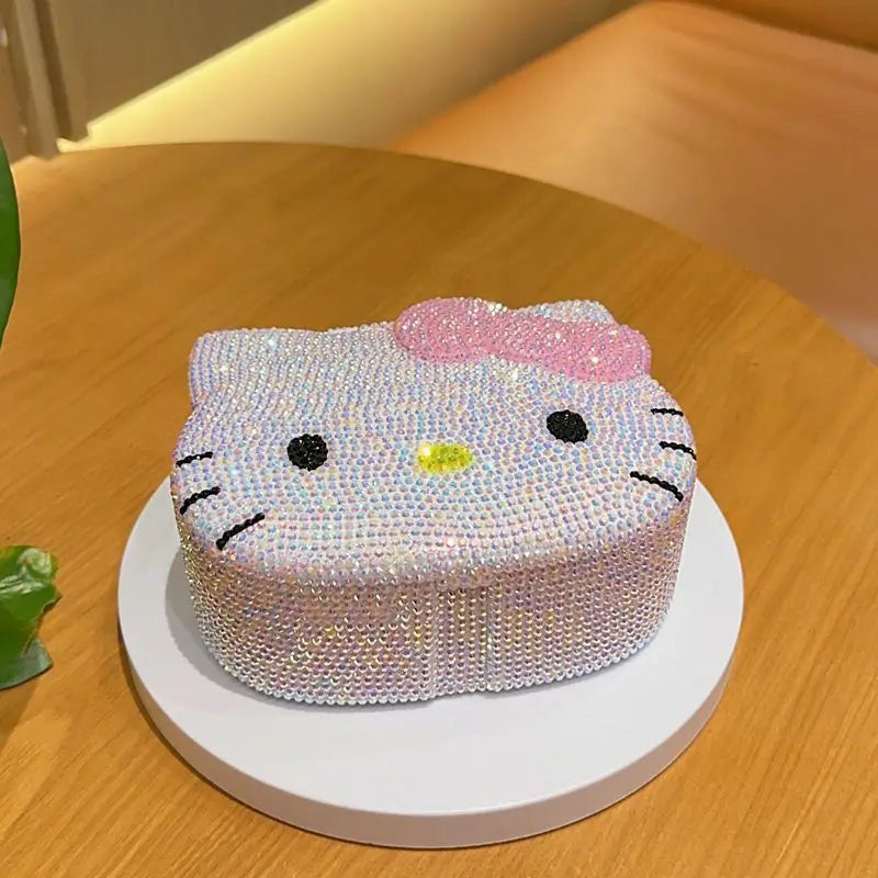Hello Kitty Bling Jewelry Box with Mirror – Crystal Rhinestone Storage Organizer & Decorative Gift for Girls | Sugarplum Spaces