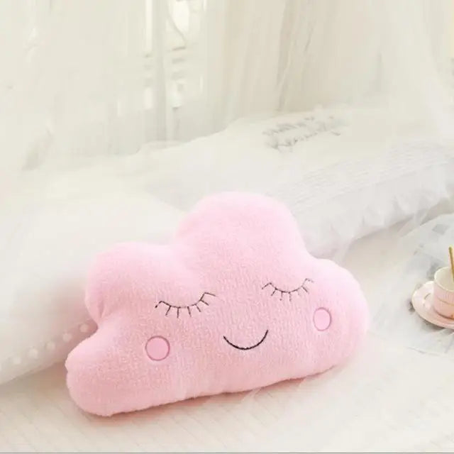 Dreamy Skies Plush Pillow Set – Soft Cloud, Moon, Star & Raindrop Cushions for Kids, Baby Room Decor