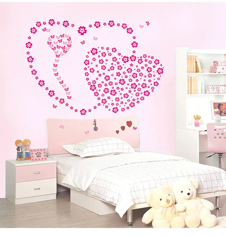 108pcs & 216pcs DIY Flower Wall Stickers – Kids Bedroom, Nursery & Home Décor, Self-Adhesive PVC Decals