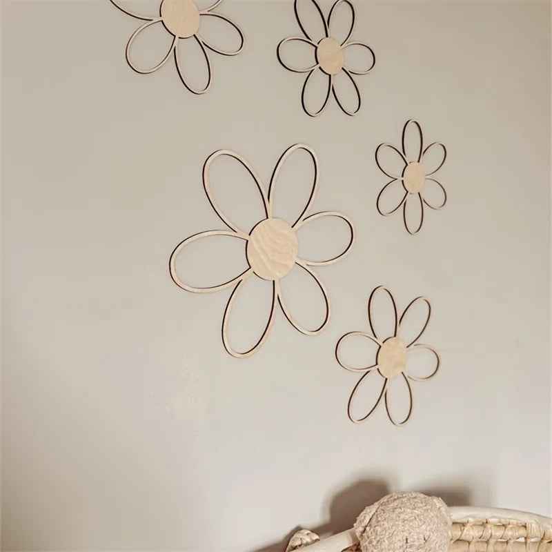 Scandinavian Style Wooden Daisy Wall Décor