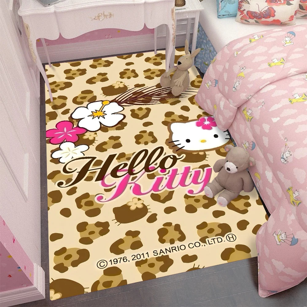 Cozy Hello Kitty Flannel Mat - Perfect for Girl's Room