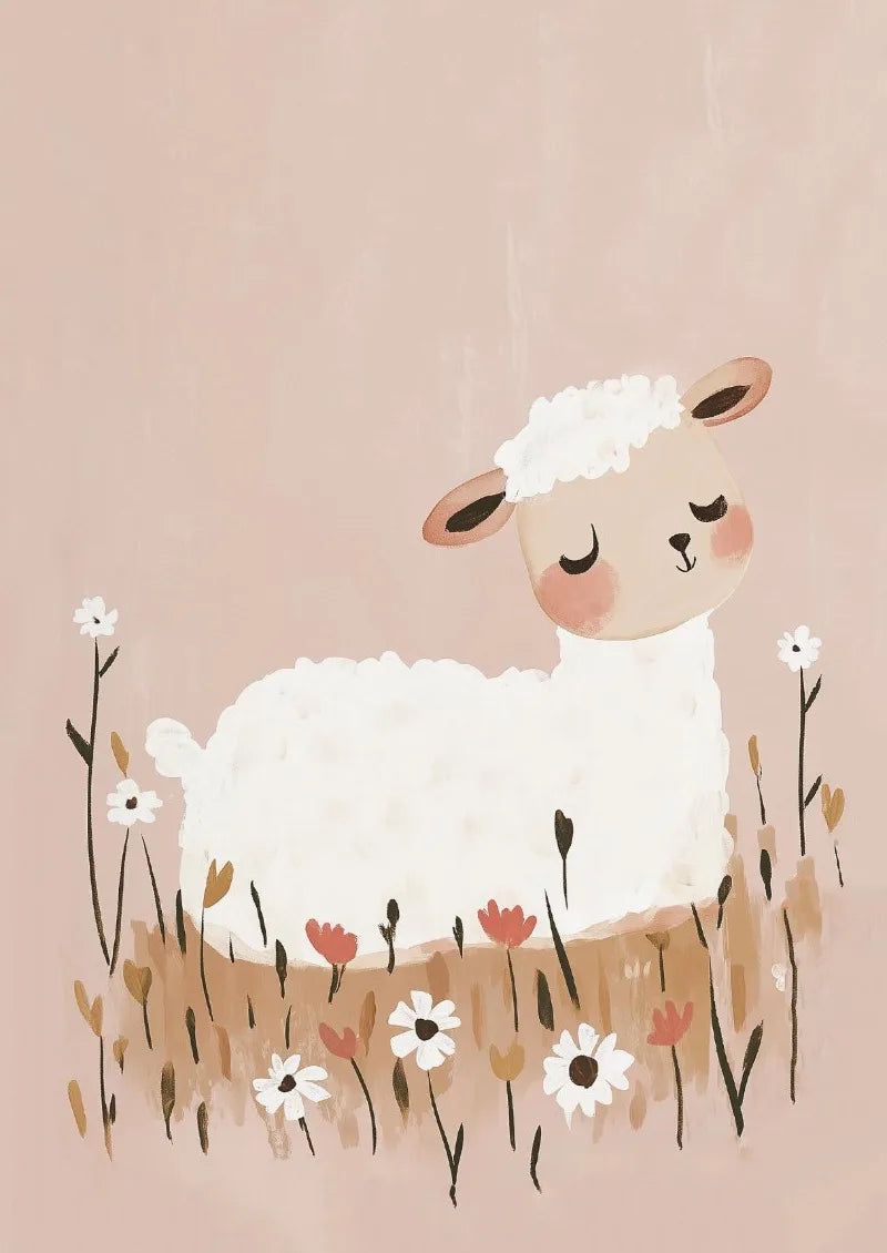 Sugarplum Spaces Nordic Cartoon Animals Canvas Wall Art