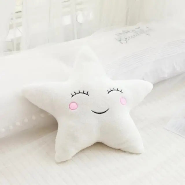 Dreamy Skies Plush Pillow Set – Soft Cloud, Moon, Star & Raindrop Cushions for Kids, Baby Room Decor