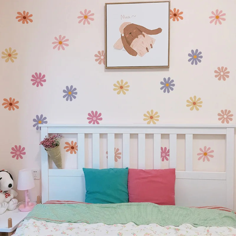 Daisy Floral Wall Stickers – Peel & Stick Nursery & Kids’ Room Decor