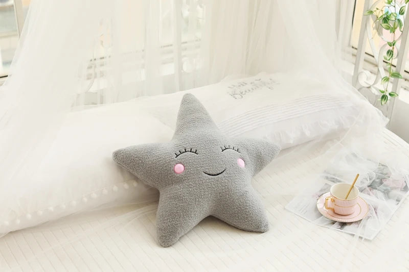 Dreamy Skies Plush Pillow Set – Soft Cloud, Moon, Star & Raindrop Cushions for Kids, Baby Room Decor