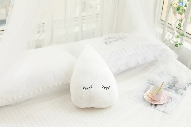 Dreamy Skies Plush Pillow Set – Soft Cloud, Moon, Star & Raindrop Cushions for Kids, Baby Room Decor