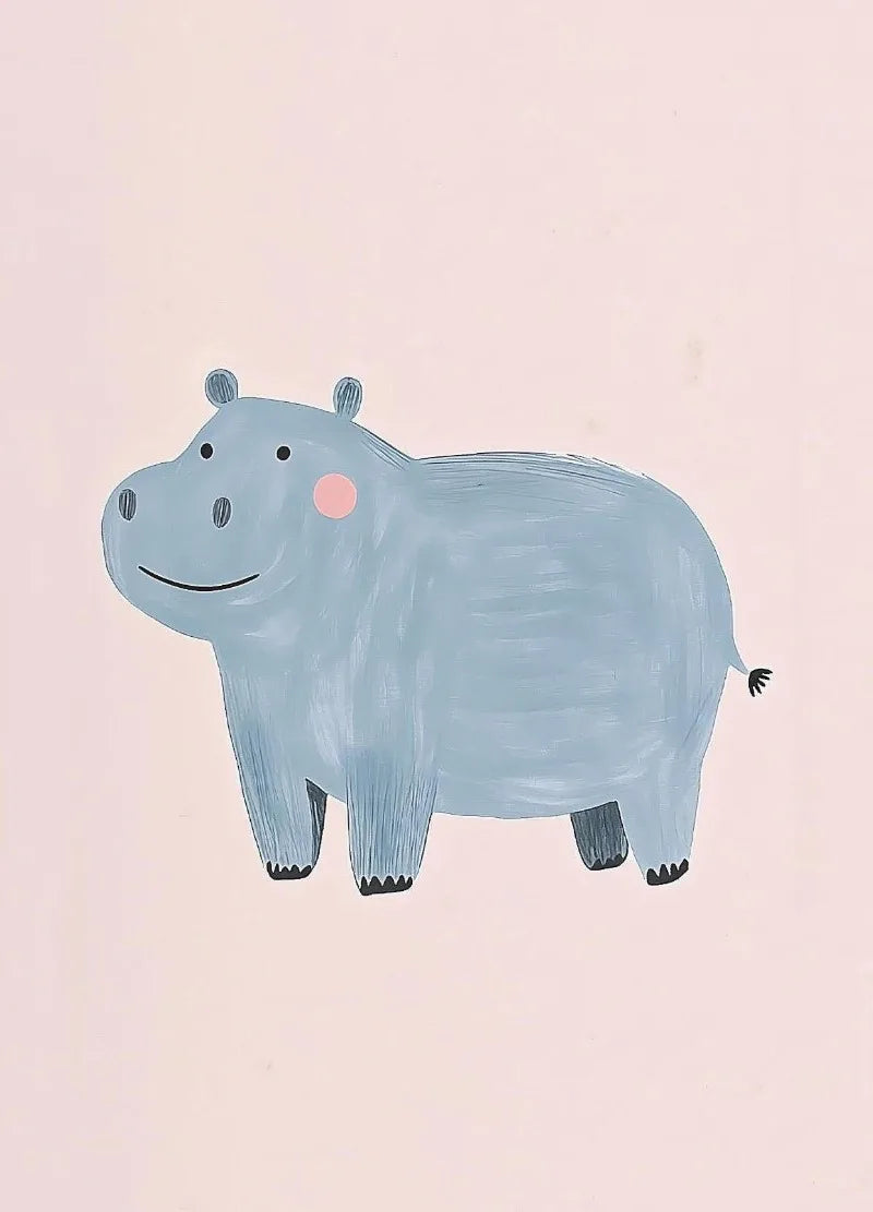 Sugarplum Spaces Nordic Cartoon Animal Canvas Wall Art