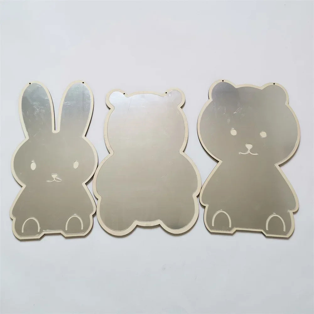 Sugarplum Spaces – Girl’s Bedroom Decorative Bear & Rabbit Acrylic Mirror