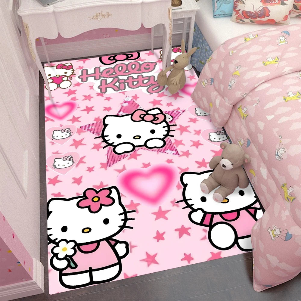Cozy Hello Kitty Flannel Mat - Perfect for Girl's Room